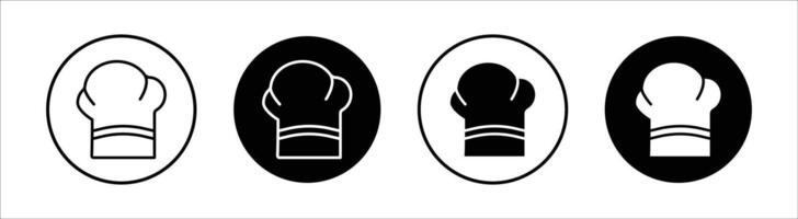 Chef hat flat line icon set. Chef hat Thin line illustration vector