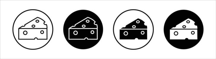Cheese slice flat line icon set. Cheese slice Thin line illustration vector