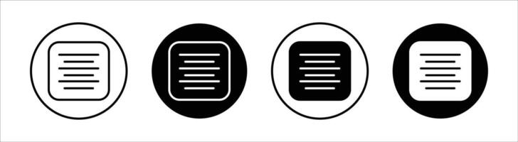 Center align flat line icon set. Center align Thin line illustration vector