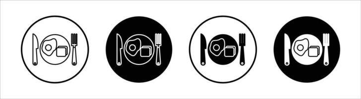 Breakfast flat line icon set. Breakfast Thin line illustration vector