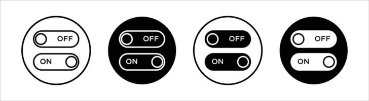 Button on off flat line icon set. Button on off Thin line illustration vector
