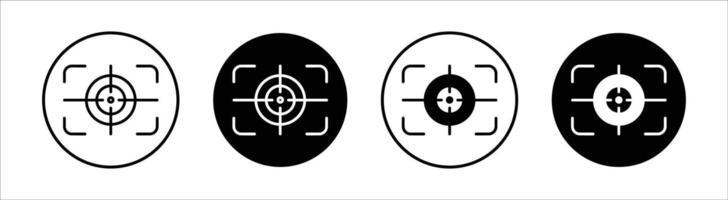 Camera focus frame flat line icon set. Camera focus frame Thin line illustration vector