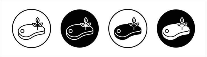 Artificial vegan meat flat line icon set. Artificial vegan meat Thin line illustration vector
