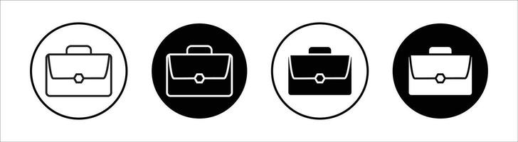 Briefcase flat line icon set. Briefcase Thin line illustration vector