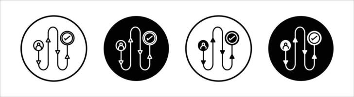 Customer journey flat line icon set. Customer journey Thin line illustration vector