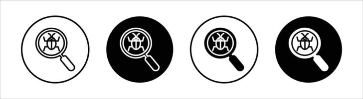 Debug flat line icon set. Debug Thin line illustration vector