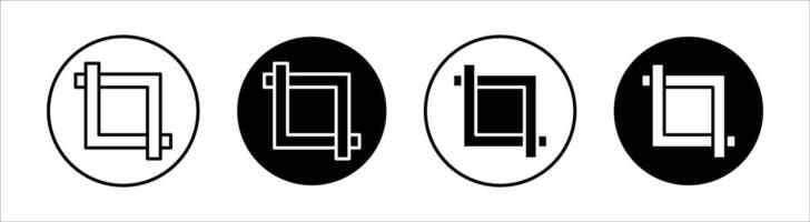 Crop flat line icon set. Crop Thin line illustration vector