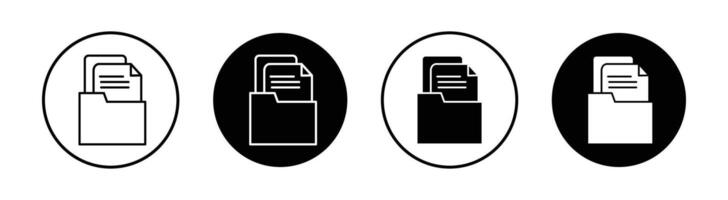 Document archive icon mark in filled style vector