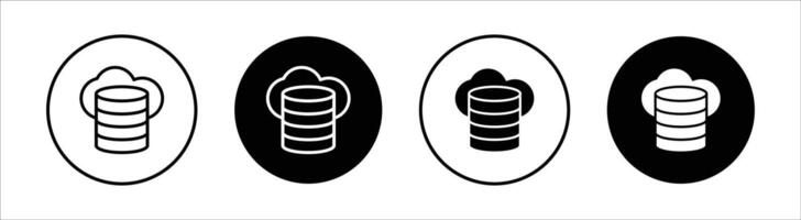 Cloud database flat line icon set. Cloud database Thin line illustration vector