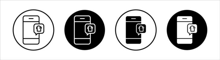 Cooking app flat line icon set. Cooking app Thin line illustration vector