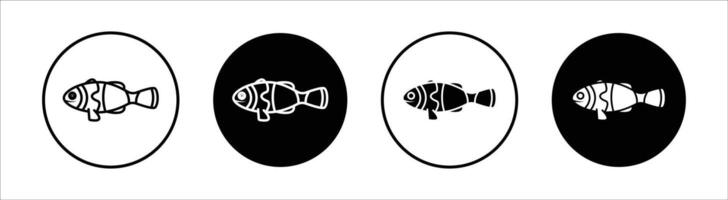 Clownfish flat line icon set. Clownfish Thin line illustration vector