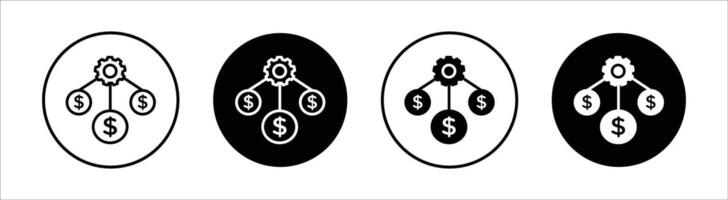 Costs optimization flat line icon set. Costs optimization Thin line illustration vector