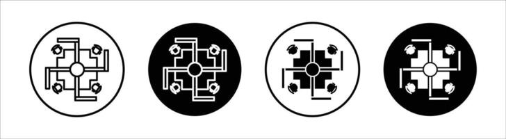 Cubicle flat line icon set. Cubicle Thin line illustration vector