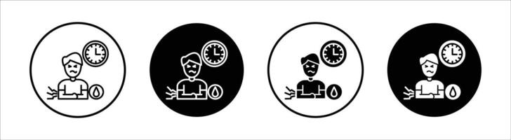 Diarrhea flat line icon set. Diarrhea Thin line illustration vector
