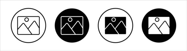 Default image flat line icon set. Default image Thin line illustration vector