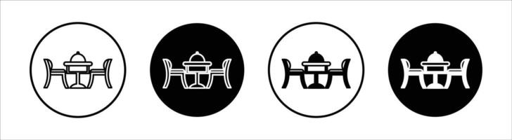 Dinner table flat line icon set. Dinner table Thin line illustration vector