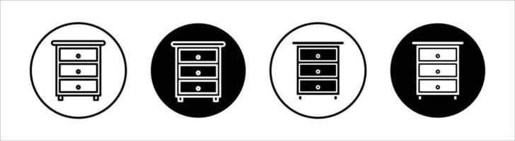Dresser flat line icon set. Dresser Thin line illustration vector