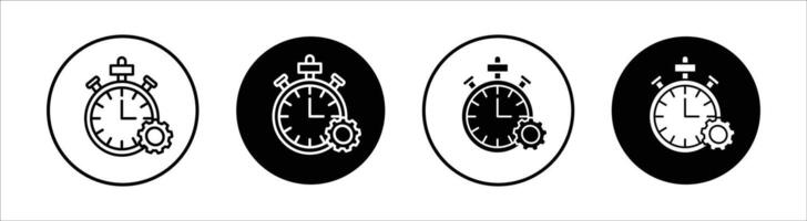 Duration flat line icon set. Duration Thin line illustration vector