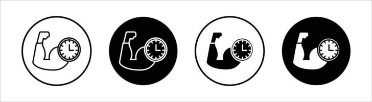 Effort flat line icon set. Effort Thin line illustration vector