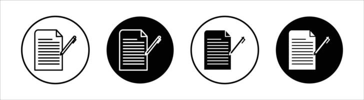 Edit file flat line icon set. Edit file Thin line illustration vector