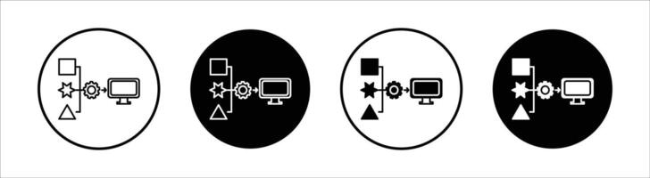 Compile flat line icon set. Compile Thin line illustration vector