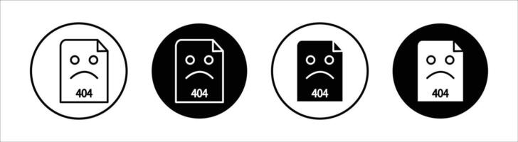 Error 404 page flat line icon set. Error 404 page Thin line illustration vector