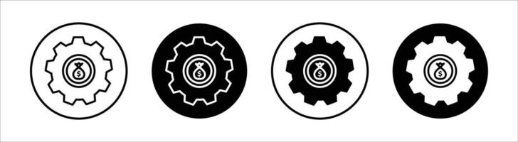 Fixed money flat line icon set. Fixed money Thin line illustration vector