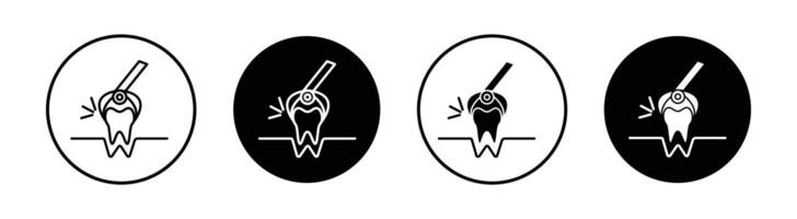 Extraction tooth icon mark in filled style vector