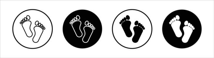 Footprint flat line icon set. Footprint Thin line illustration vector