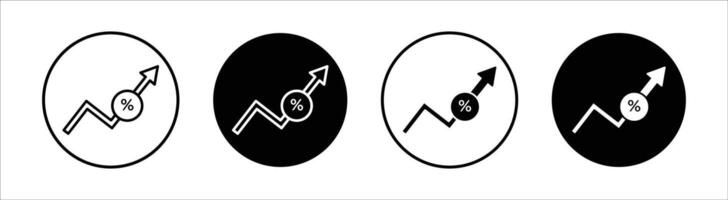 Increase rate flat line icon set. Increase rate Thin line illustration vector