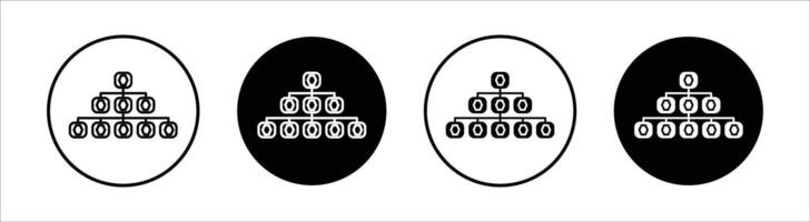 Hierarchical order flat line icon set. Hierarchical order Thin line illustration vector