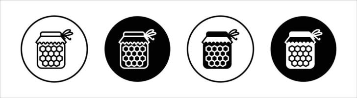 Honey jar flat line icon set. Honey jar Thin line illustration vector