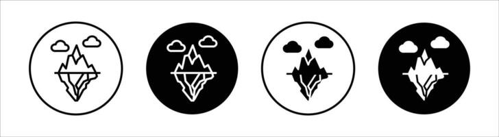 Iceberg flat line icon set. Iceberg Thin line illustration vector