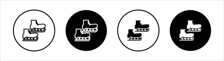 Ice skating flat line icon set. Ice skating Thin line illustration vector