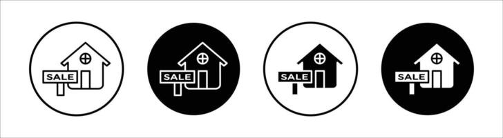House for sale flat line icon set. House for sale Thin line illustration vector