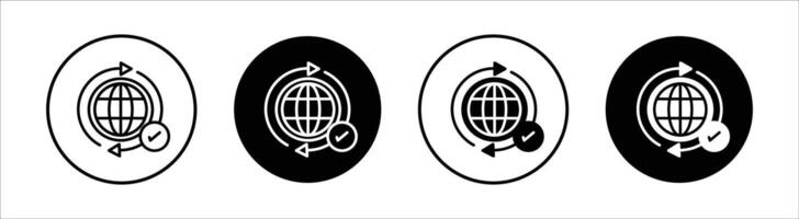 Import export flat line icon set. Import export Thin line illustration vector