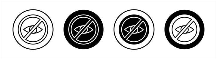 Ignore flat line icon set. Ignore Thin line illustration vector