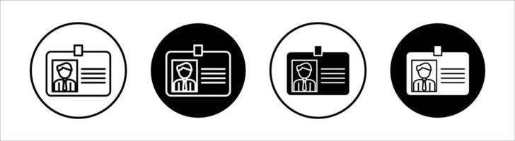 Identification badge flat line icon set. Identification badge Thin line illustration vector