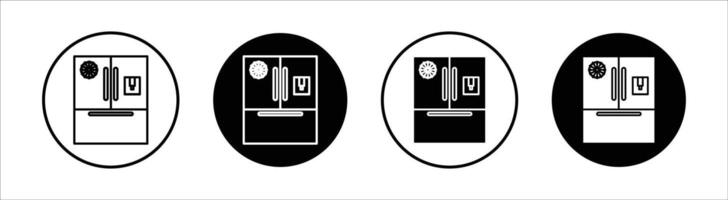 Fridge flat line icon set. Fridge Thin line illustration vector
