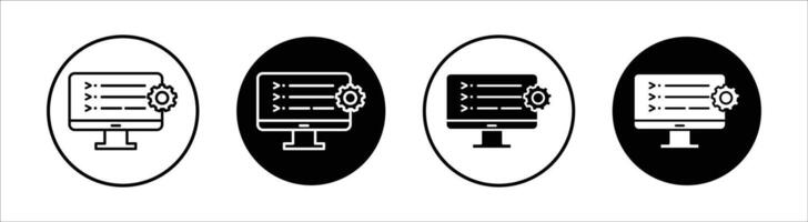 Front end development flat line icon set. Front end development Thin line illustration vector