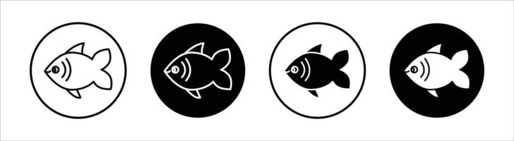 Fish flat line icon set. Fish Thin line illustration vector