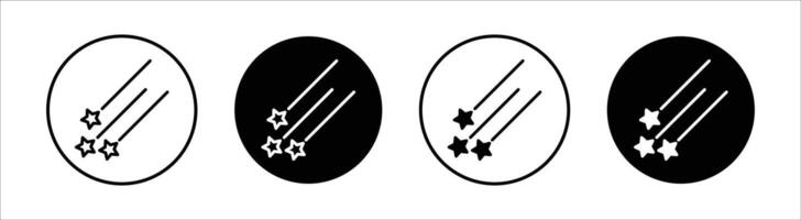 Meteor shower flat line icon set. Meteor shower Thin line illustration vector