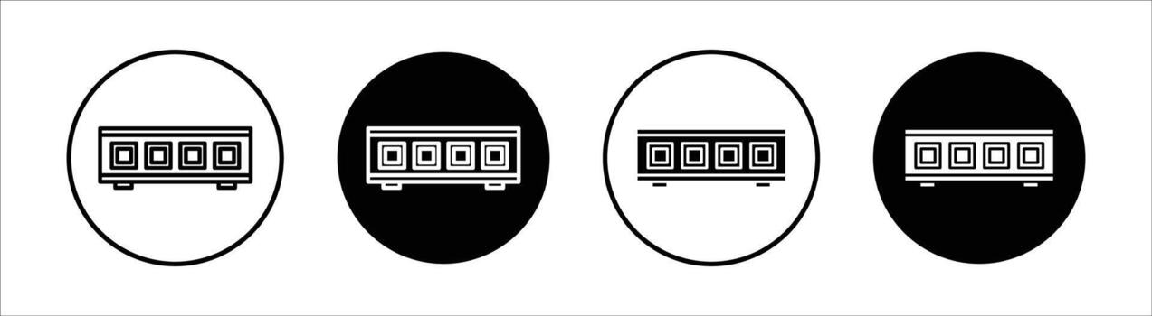 Network switch flat line icon set. Network switch Thin line illustration vector