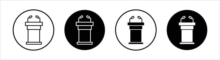 Lectern flat line icon set. Lectern Thin line illustration vector