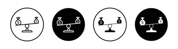 Leverage flat line icon set. Leverage Thin line illustration vector