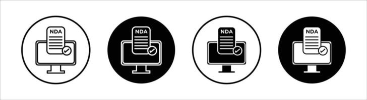 NDA flat line icon set. NDA Thin line illustration vector
