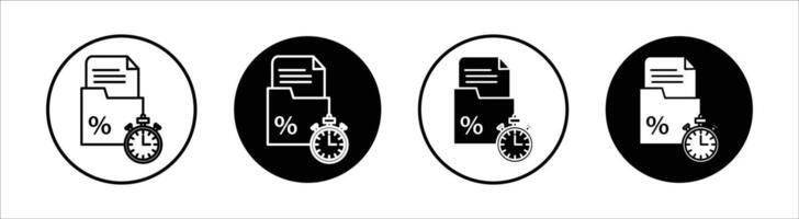 Loan rate and term flat line icon set. Loan rate and term Thin line illustration vector