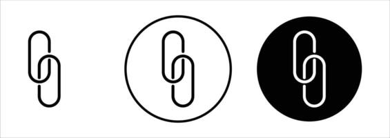 Link flat line icon set. Link Thin line illustration vector