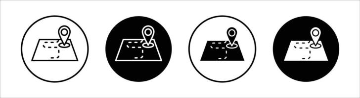Map flat line icon set. Map Thin line illustration vector