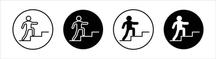 Man climbing flat line icon set. Man climbing Thin line illustration vector